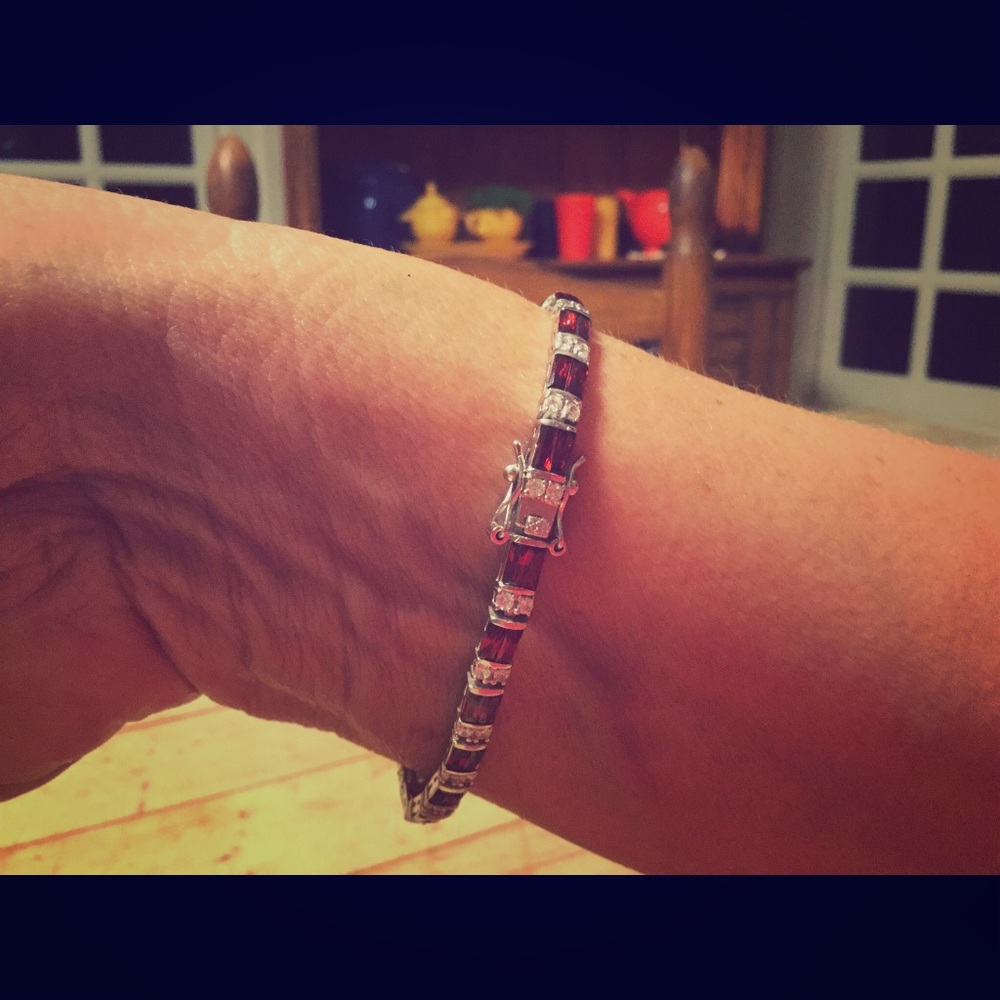 Red Sapphire Tennis Bracelet
